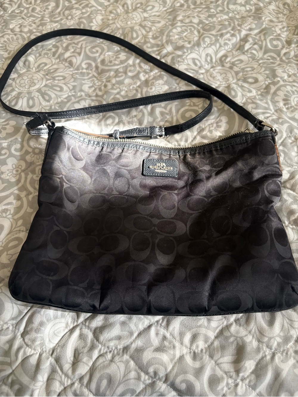 Coach Black Signature Jacquard Crossbody Bag